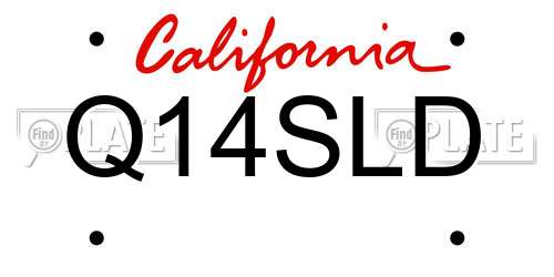 Q14SLD California License Plate