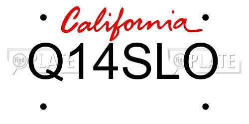 Q14SLO California License Plate