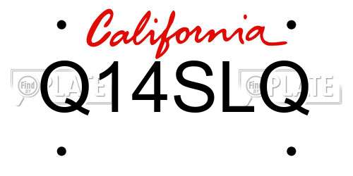 Q14SLQ California License Plate