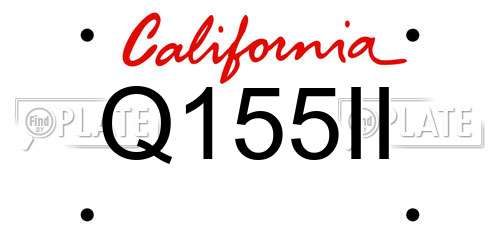 Q155II California License Plate