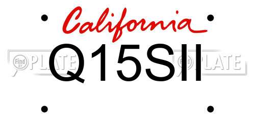 Q15SII California License Plate