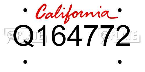 Q164772 California License Plate