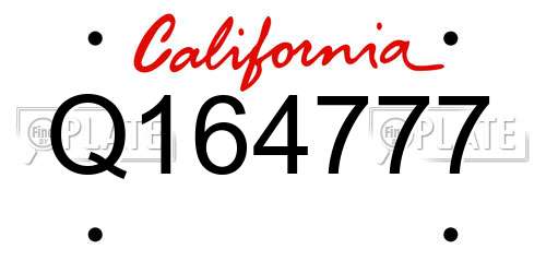 Q164777 California License Plate