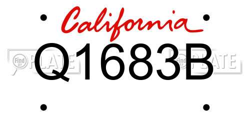 Q1683B California License Plate