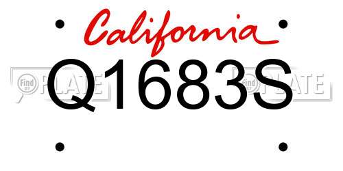 Q1683S California License Plate