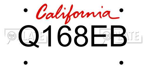 Q168EB California License Plate