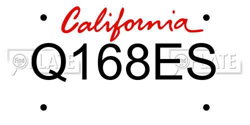 Q168ES California License Plate
