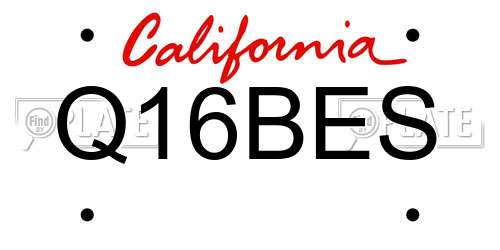 Q16BES California License Plate
