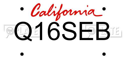 Q16SEB California License Plate