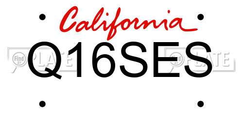 Q16SES California License Plate