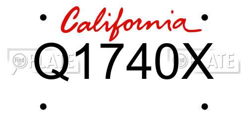 Q1740X California License Plate