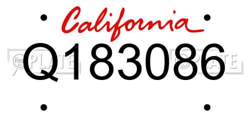 Q183086 California License Plate