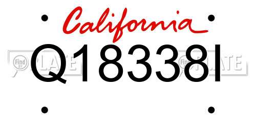 Q18338I California License Plate