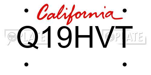 Q19HVT California License Plate