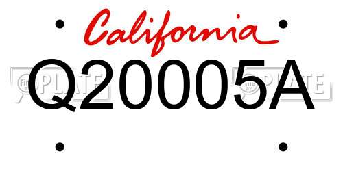 Q20005A California License Plate
