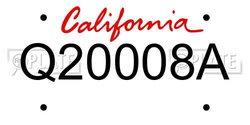 Q20008A California License Plate