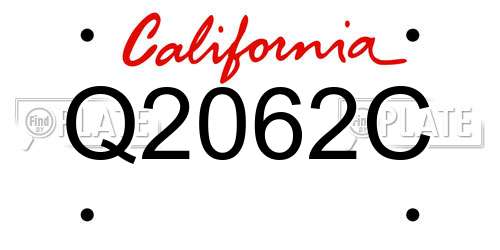 Q2062C California License Plate