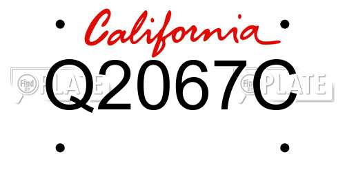 Q2067C California License Plate