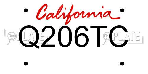 Q206TC California License Plate
