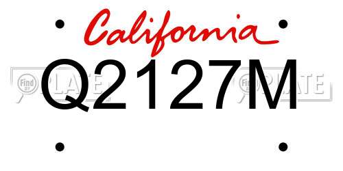 Q2127M California License Plate
