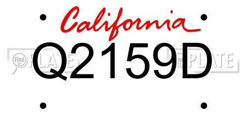 Q2159D California License Plate