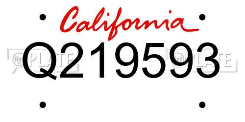 Q219593 California License Plate