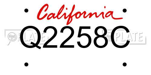 Q2258C California License Plate