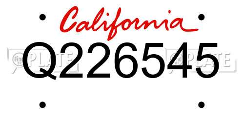 Q226545 California License Plate