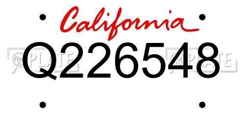 Q226548 California License Plate