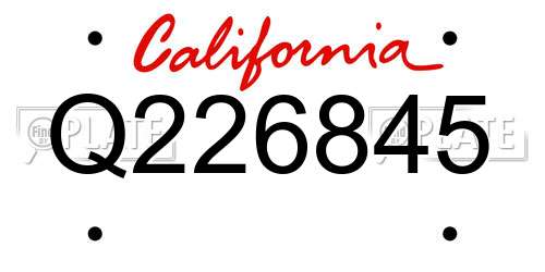 Q226845 California License Plate