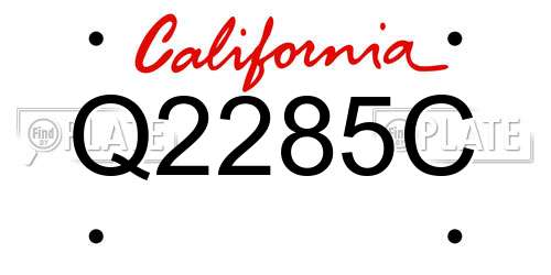 Q2285C California License Plate