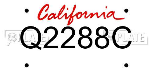 Q2288C California License Plate