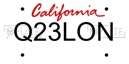 Q23LON California License Plate