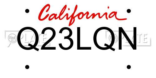 Q23LQN California License Plate