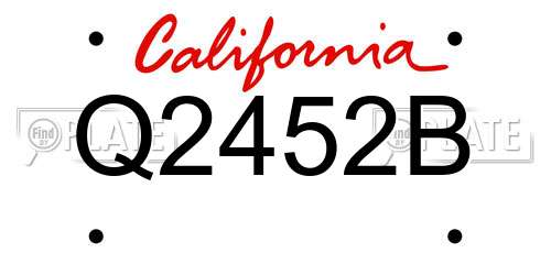 Q2452B California License Plate