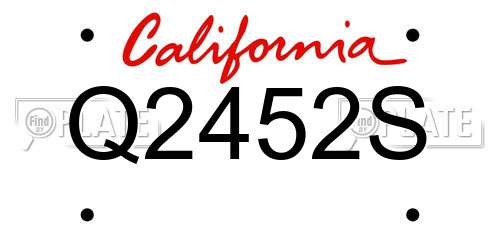 Q2452S California License Plate