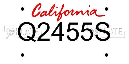 Q2455S California License Plate