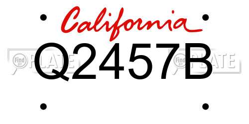 Q2457B California License Plate