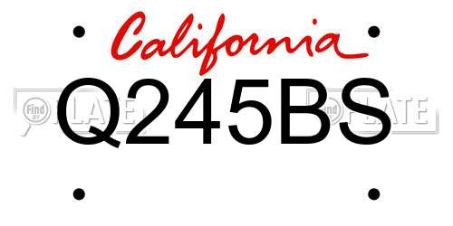 Q245BS California License Plate