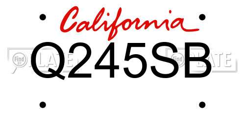 Q245SB California License Plate