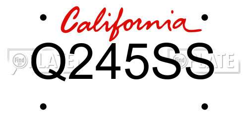 Q245SS California License Plate
