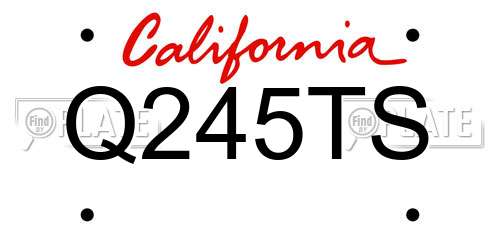 Q245TS California License Plate