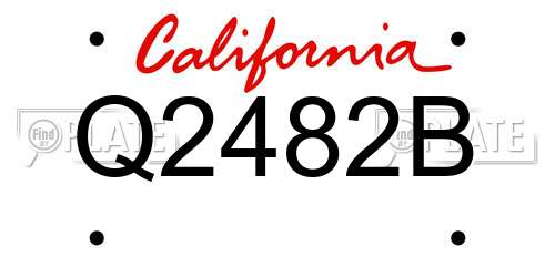 Q2482B California License Plate