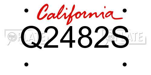 Q2482S California License Plate