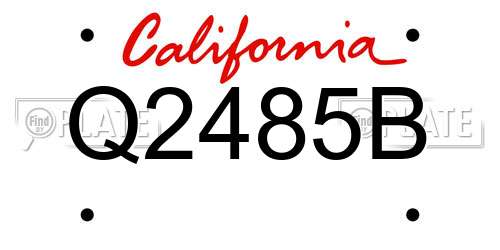 Q2485B California License Plate