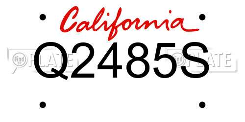 Q2485S California License Plate
