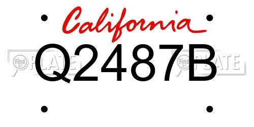 Q2487B California License Plate
