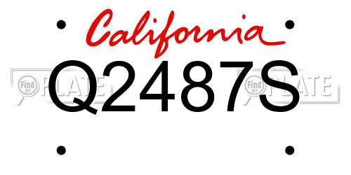 Q2487S California License Plate