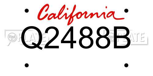 Q2488B California License Plate