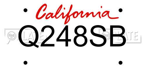 Q248SB California License Plate